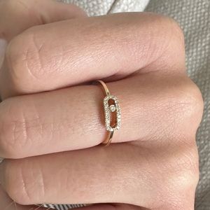 Messika 18k diamond gold ring Size 7
